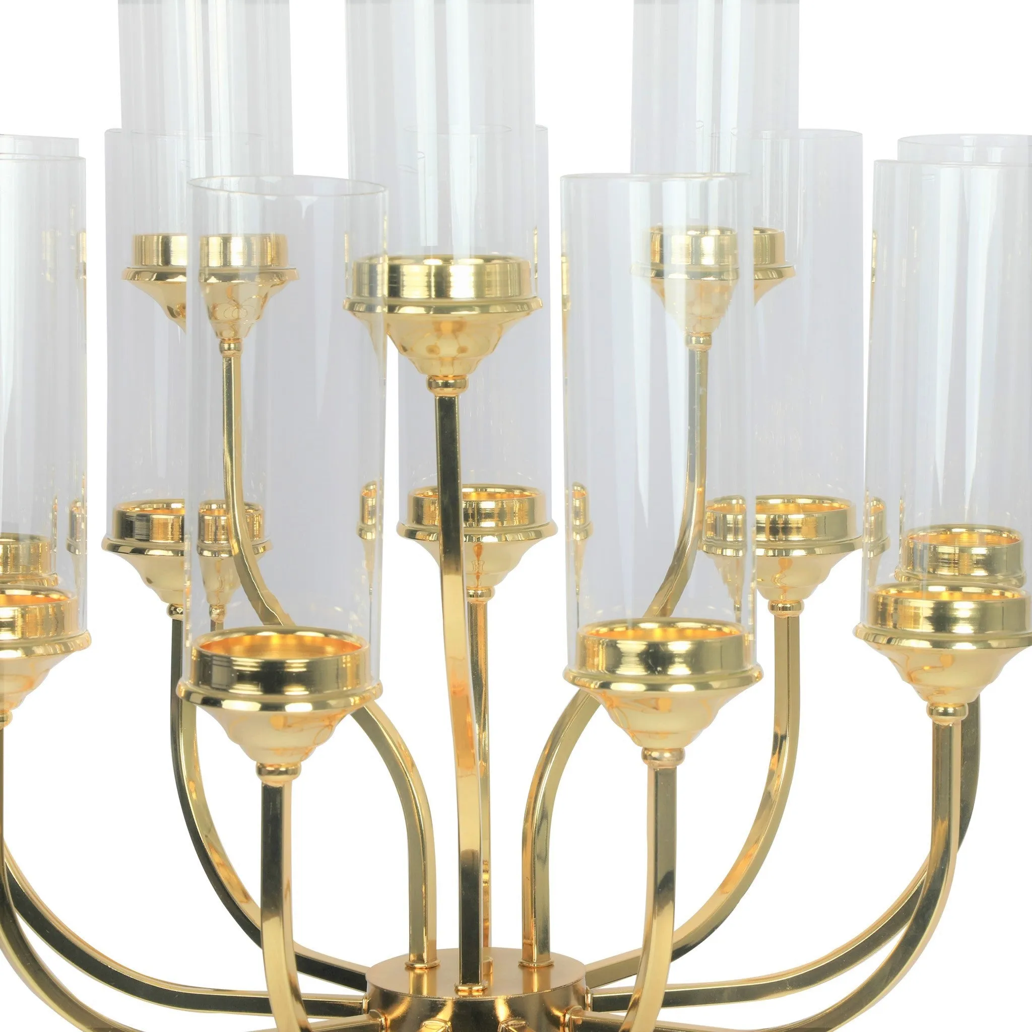 12 Arms Candle Holder Wedding Candelabra Table Centerpiece 48"H - Gold
