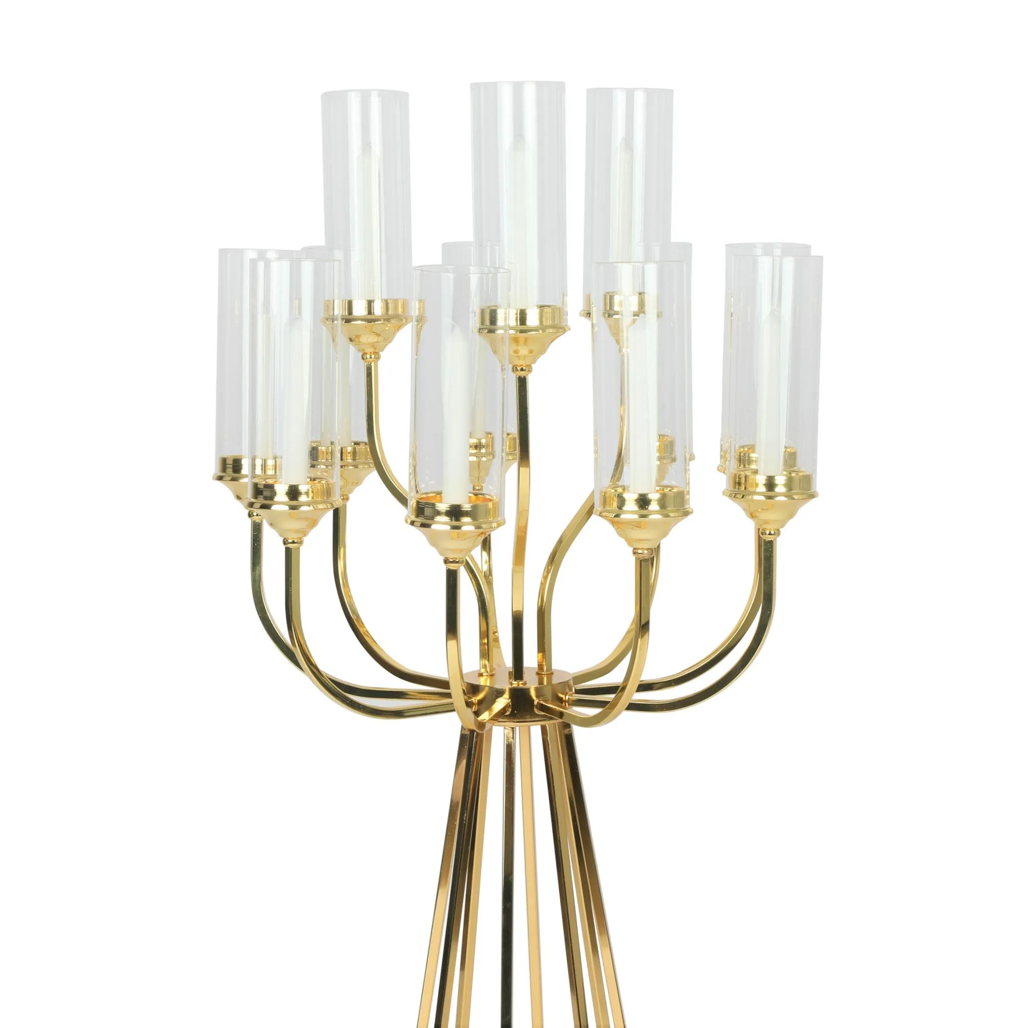 12 Arms Candle Holder Wedding Candelabra Table Centerpiece 48"H - Gold