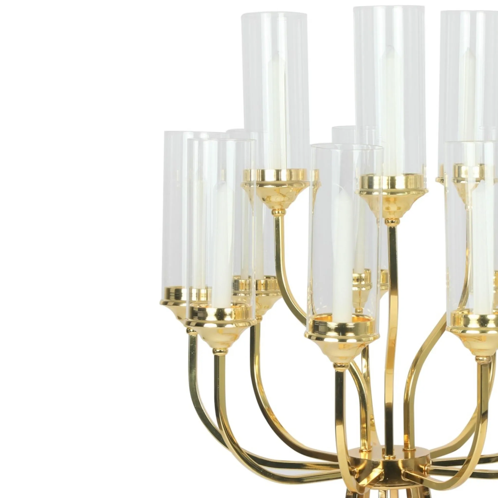 12 Arms Candle Holder Wedding Candelabra Table Centerpiece 48"H - Gold