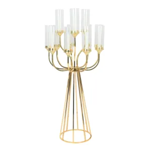12 Arms Candle Holder Wedding Candelabra Table Centerpiece 48"H - Gold