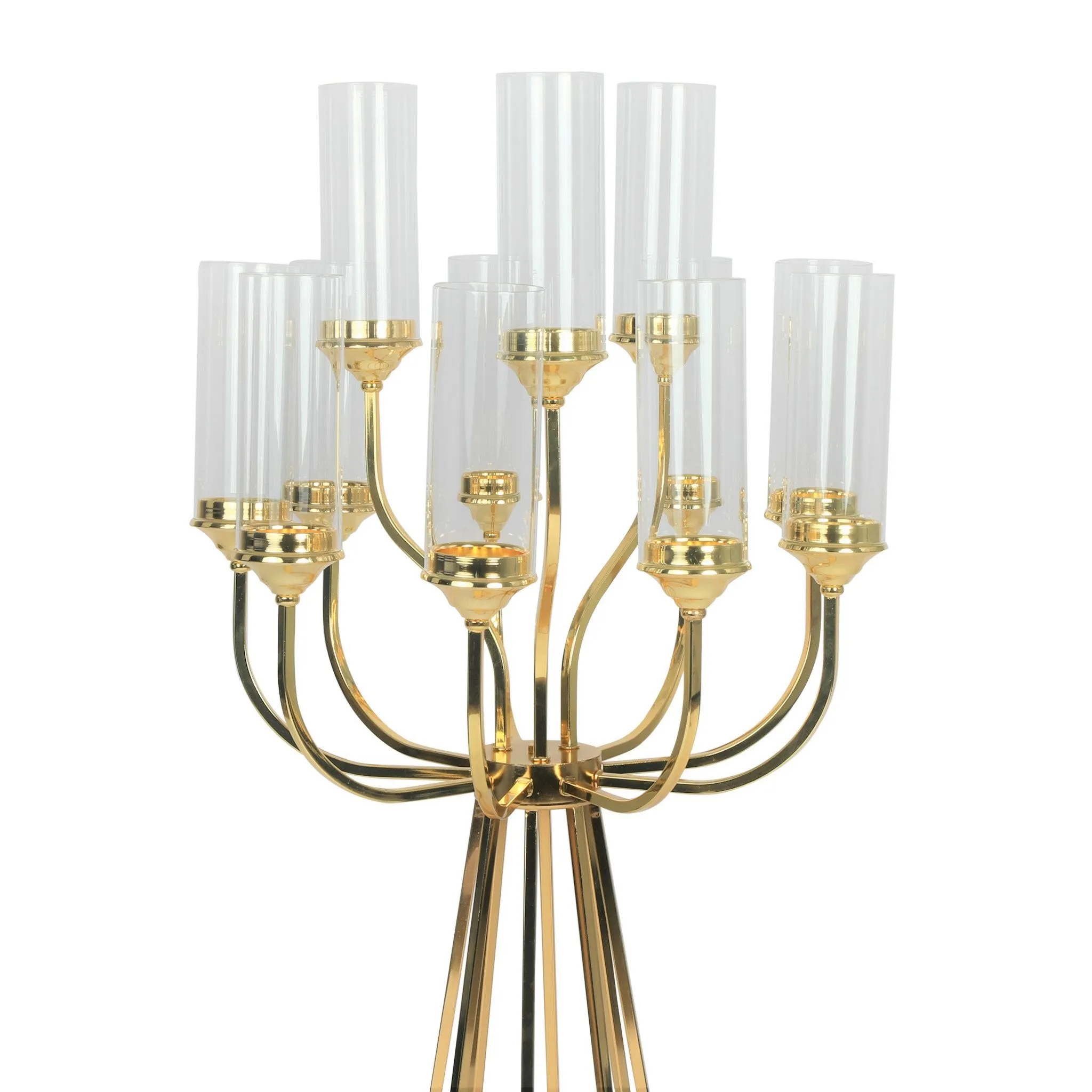 12 Arms Candle Holder Wedding Candelabra Table Centerpiece 48"H - Gold