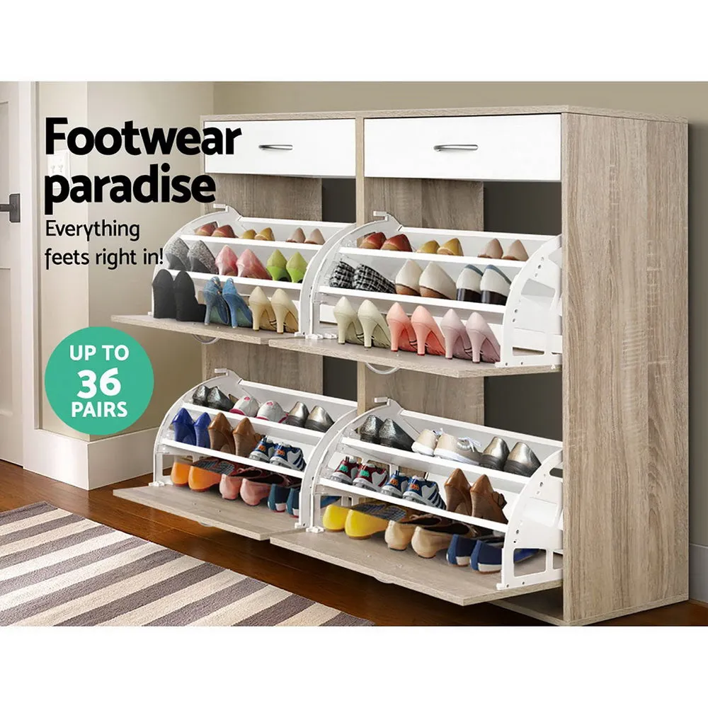 2 Tier Shoe Cabinet - Wood