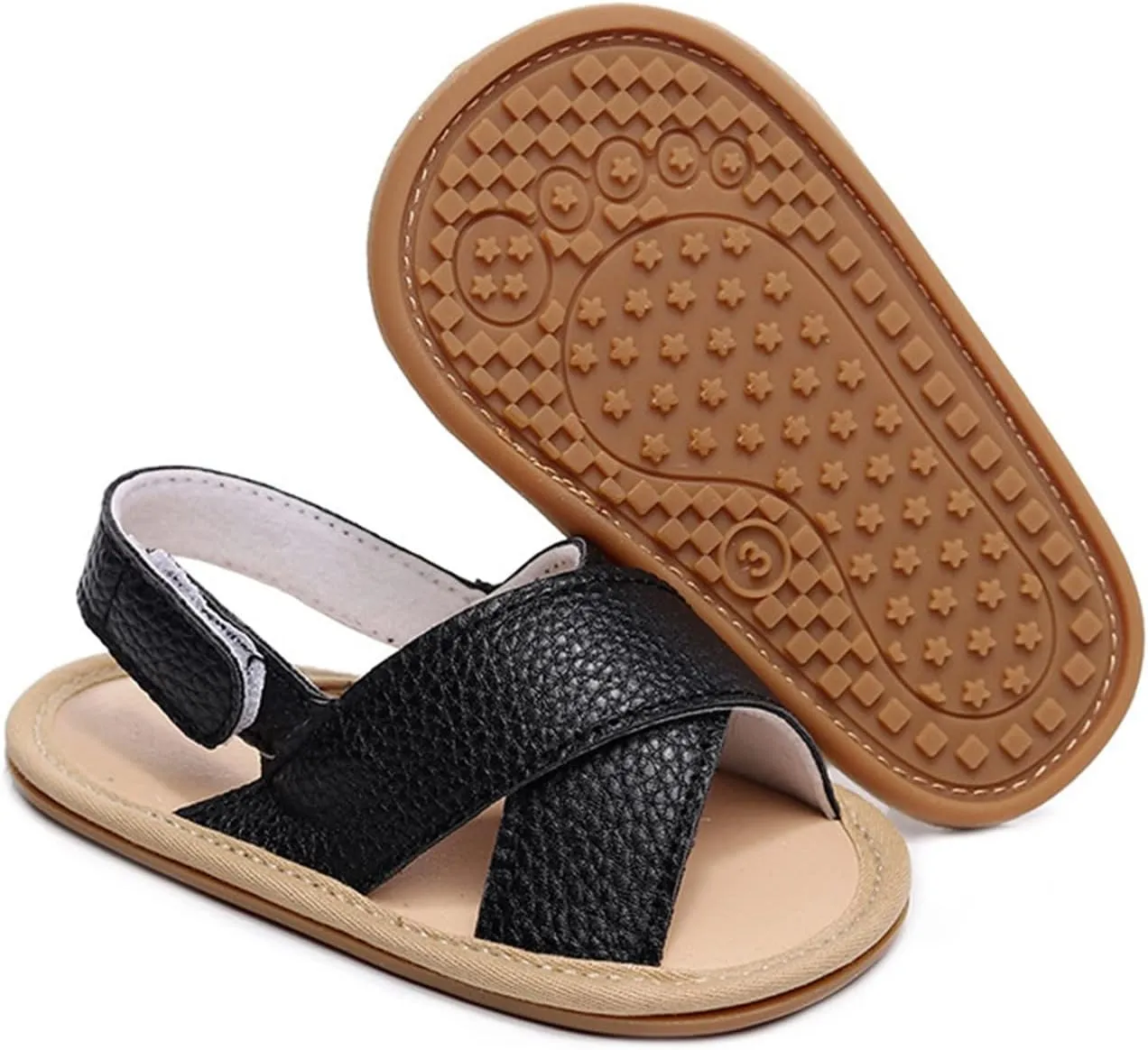 4 Month Booties Infant Boys Girls Open Toe Solid Shoes First Walkers Shoes Summer Toddler Flat Socks Slippers Baby