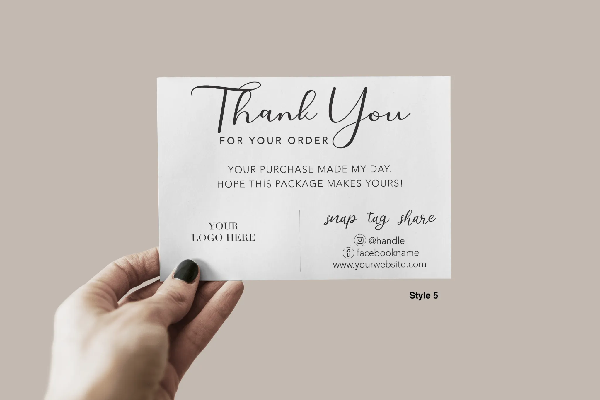 50 1.5" Circle Logo Stickers   50 Thank You Cards Bundle Deal