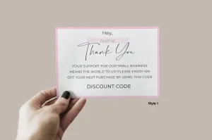 50 1.5" Circle Logo Stickers   50 Thank You Cards Bundle Deal