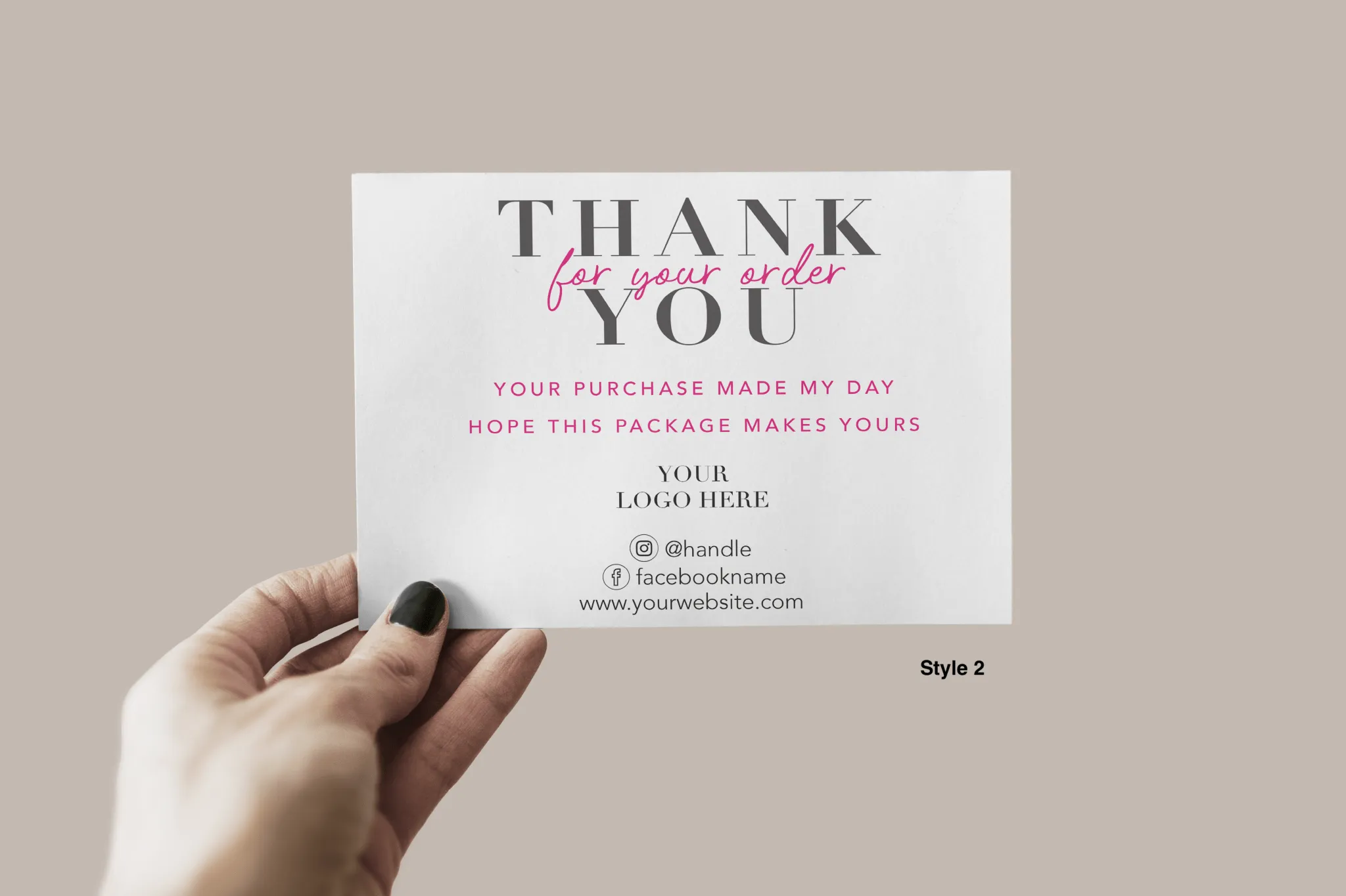 50 1.5" Circle Logo Stickers   50 Thank You Cards Bundle Deal