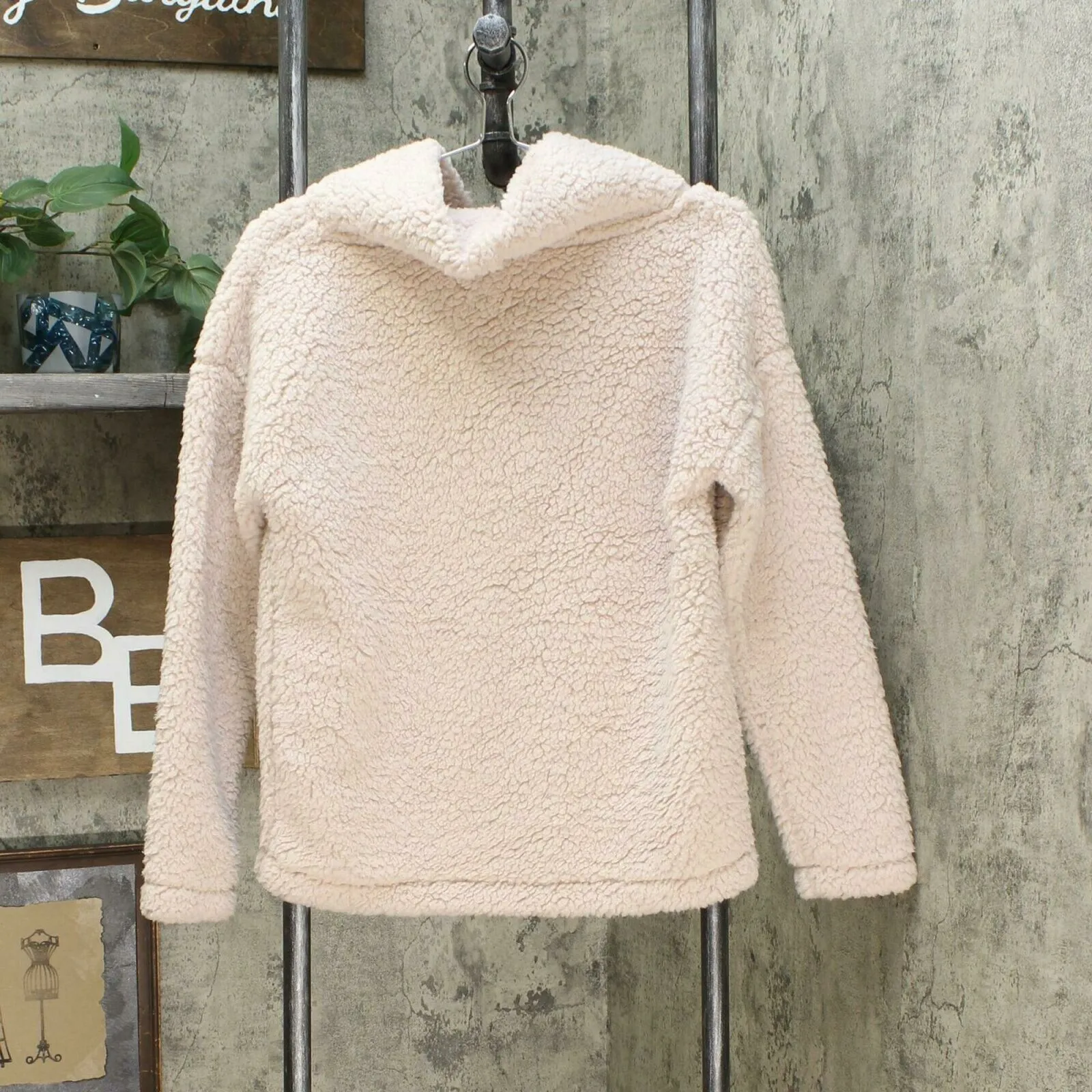 A New Day Women's Sherpa Cowl Neck Pullover Sweater Pink Small
