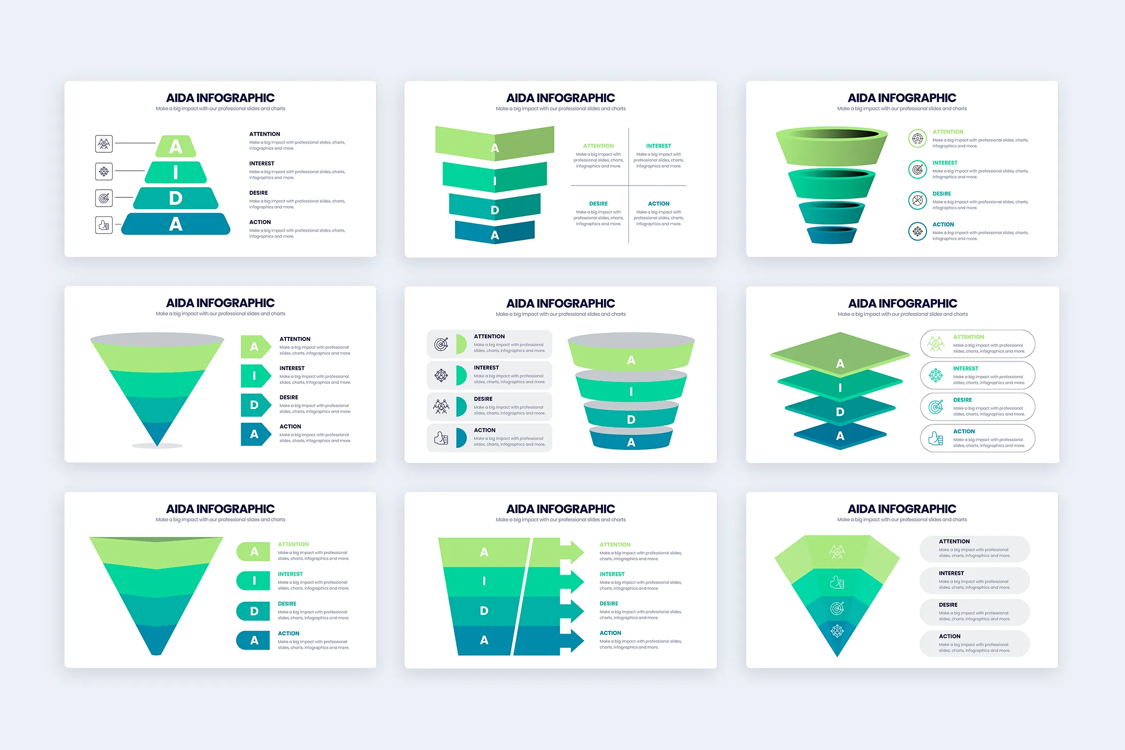 AIDA Model Google Slides Infographic Template