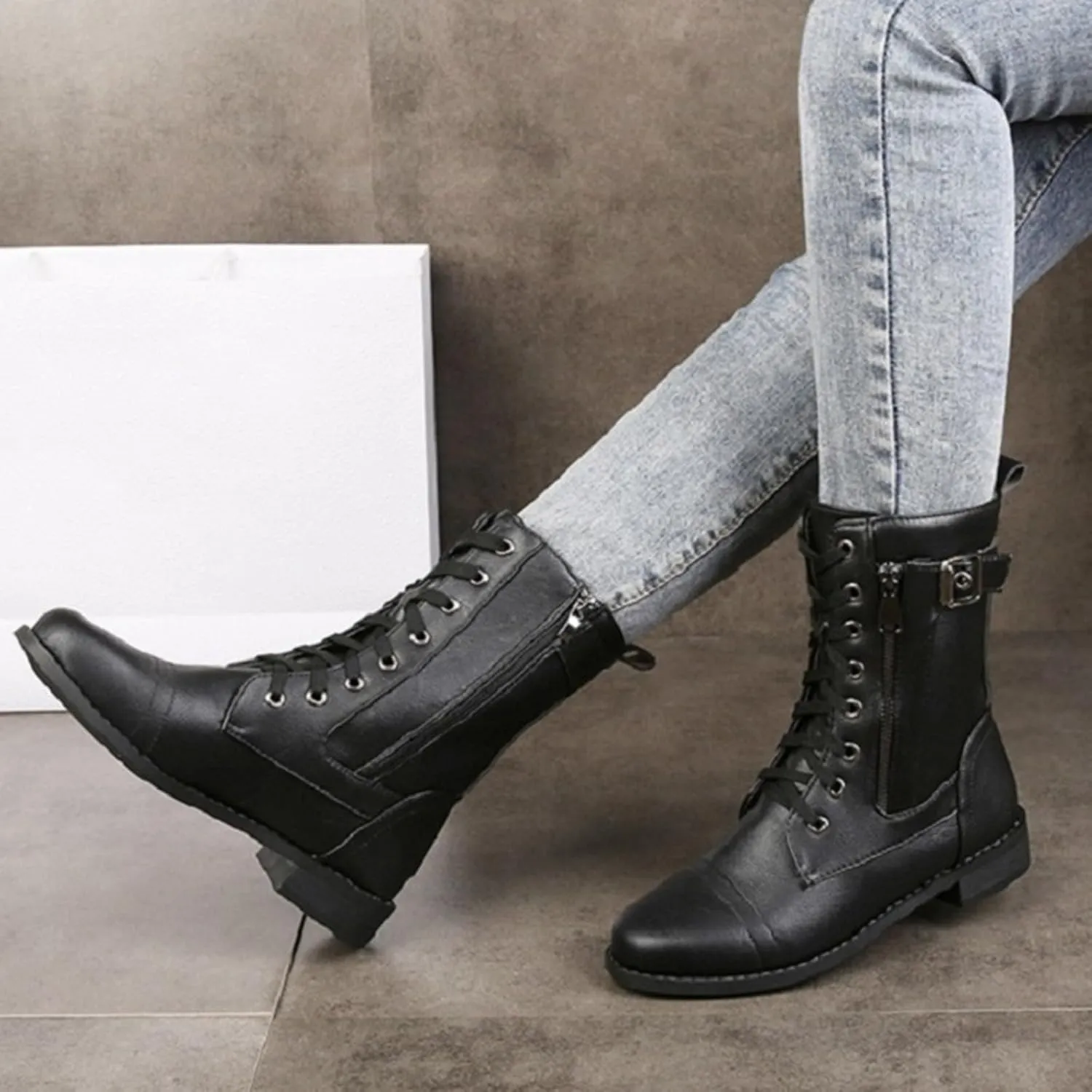 Ankle Boots for Women Fall Booties for Women 2024 Women's Flat Ankle Boots Womens Bootie with Heel Keep Warm Flat Bottom Closed Toe Wide Fit Available