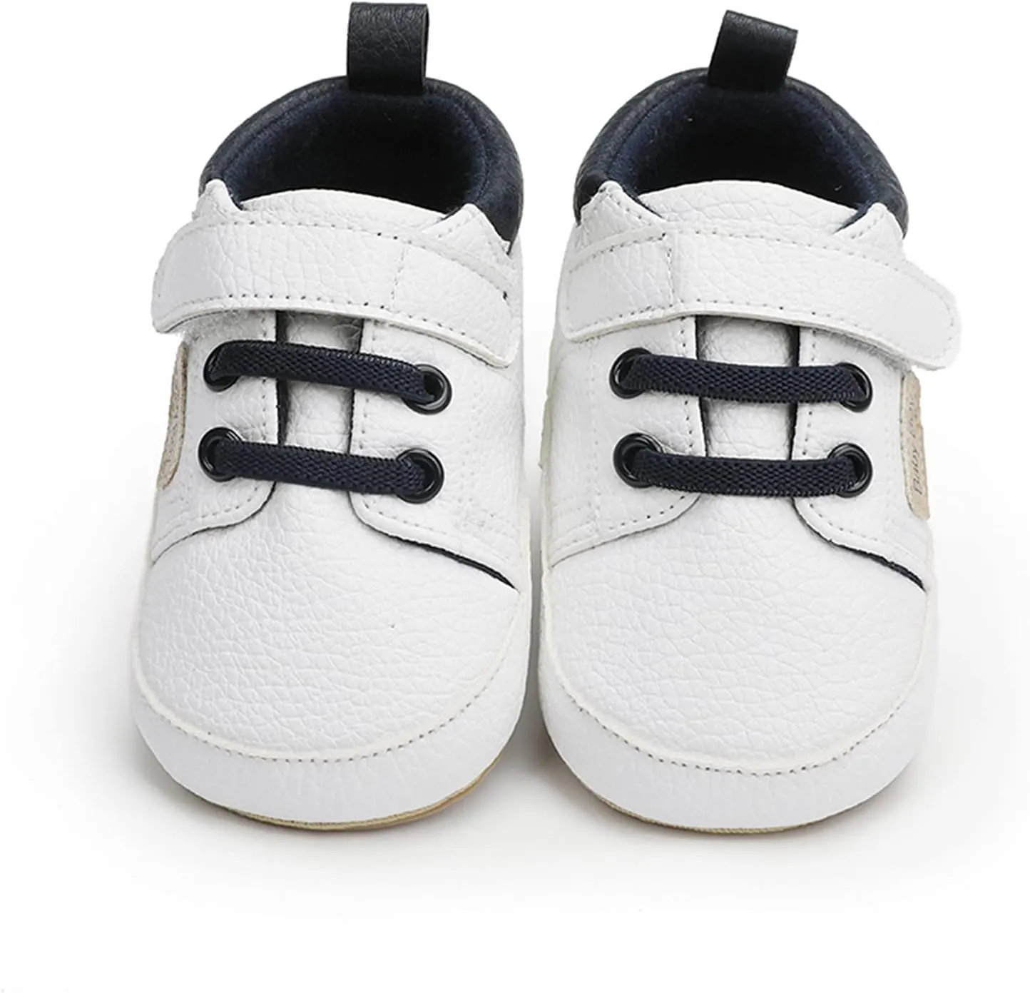 Baby Boys Girls Lace-Up Leather Sneakers Soft Sole Anti-Slip Infant First Walking Toddler Wedding Uniform Shoes