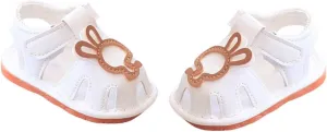 Baby Cute Bunny Walking Shoes Non Slip Closed Toe Newborn Girls Boys Flat Sandals Strap Soft Leather Summer