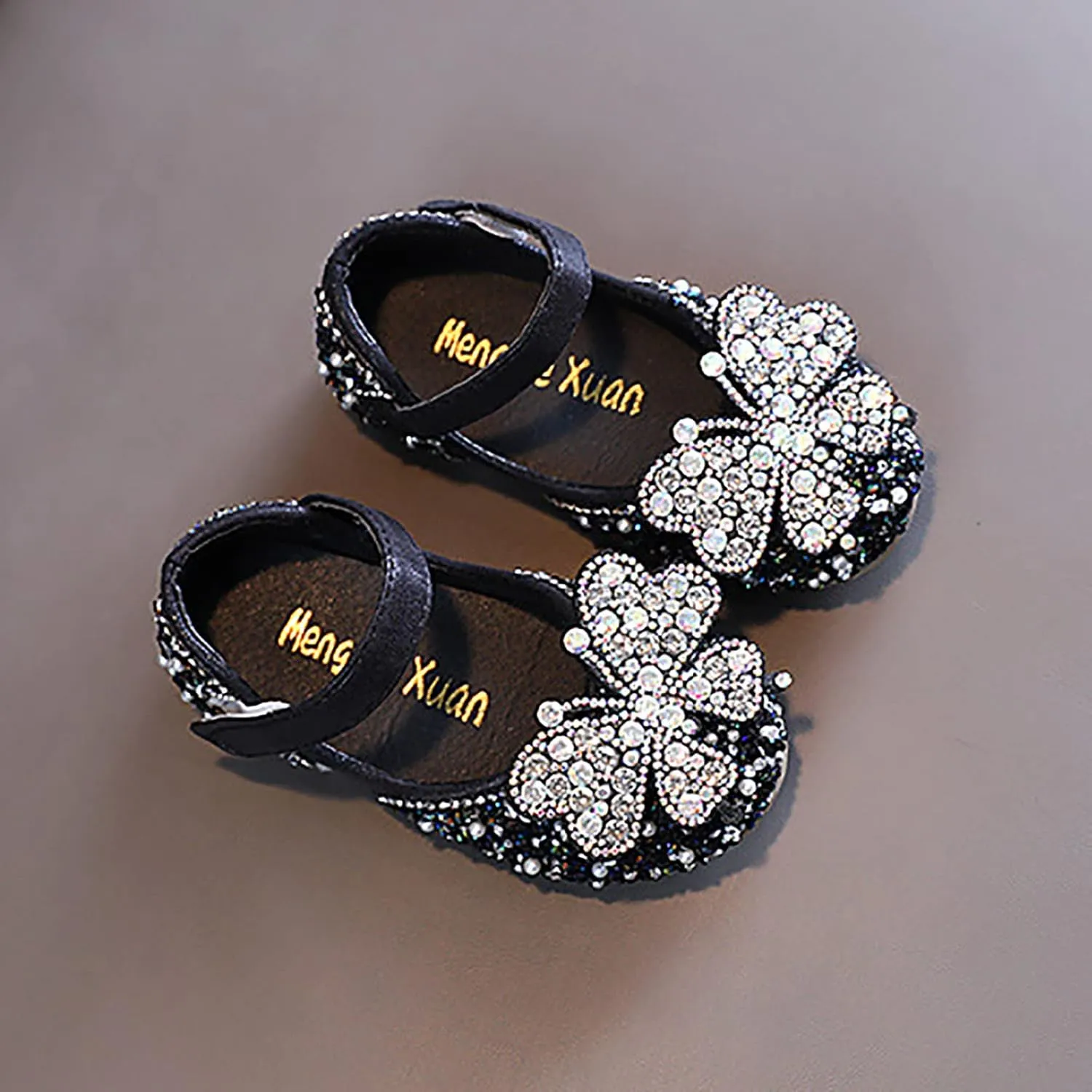 Baby Girl Bow Flower Girl Dress Shoes Rhinstones Mary Jane Ballet Flats Wedding Party Toddler Little Kid Sandals