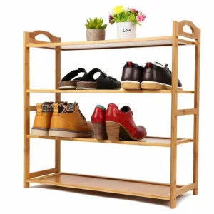 Bamboo Shoe Rack 4 Tier