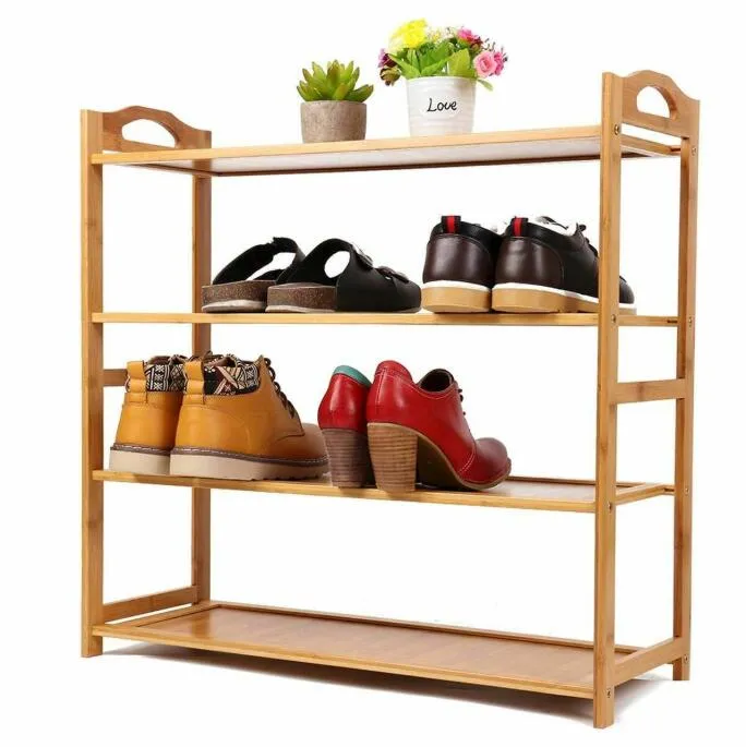 Bamboo Shoe Rack 4 Tier