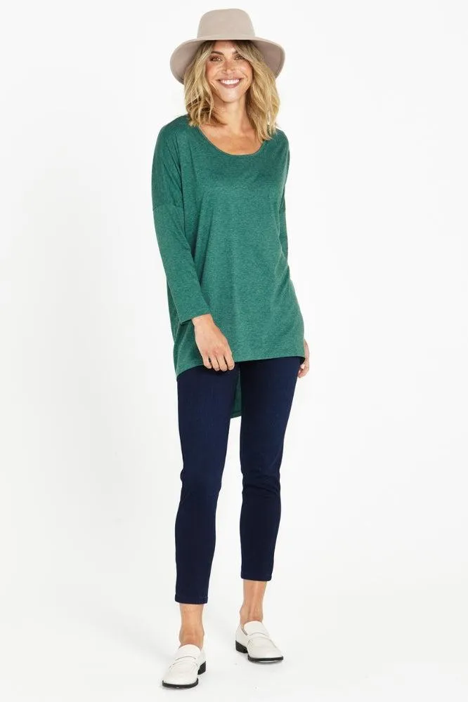 Betty Basics Celeste Tunic Tee Green Marle