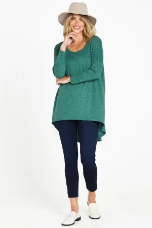Betty Basics Celeste Tunic Tee Green Marle