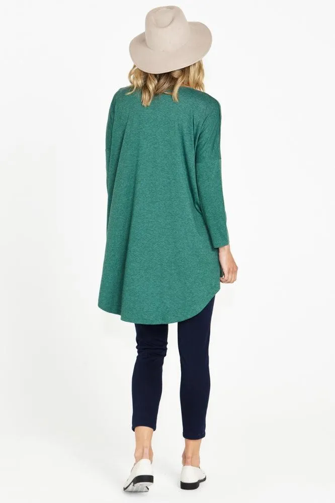 Betty Basics Celeste Tunic Tee Green Marle
