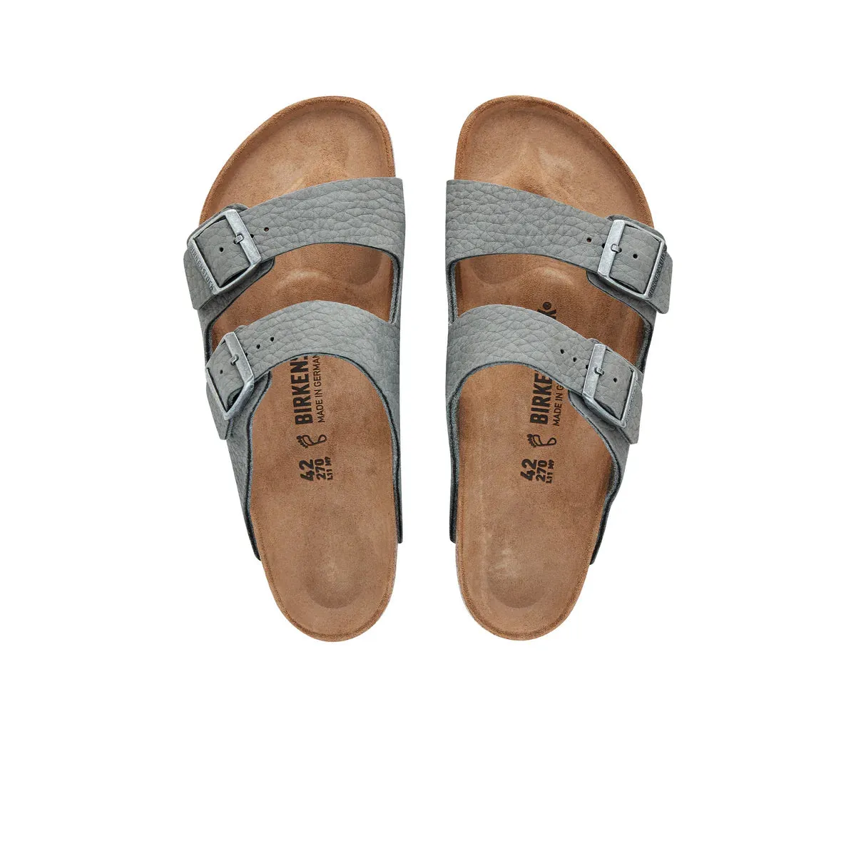 Birkenstock Arizona Desert Buck Whale Grey Nubuck Leather regular