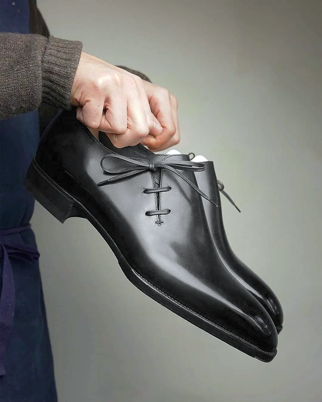 Black Leather Camria Whole Cut Oxfords - Formal Shoes