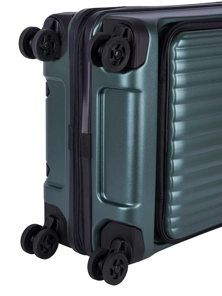 Cellini Tri Pak 4 Wheel Carry On Trolley Includes 1 Large Packing Cube | Green