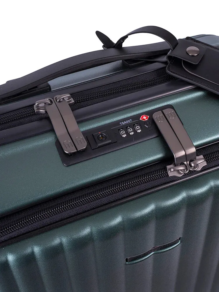 Cellini Tri Pak 4 Wheel Carry On Trolley Includes 1 Large Packing Cube | Green
