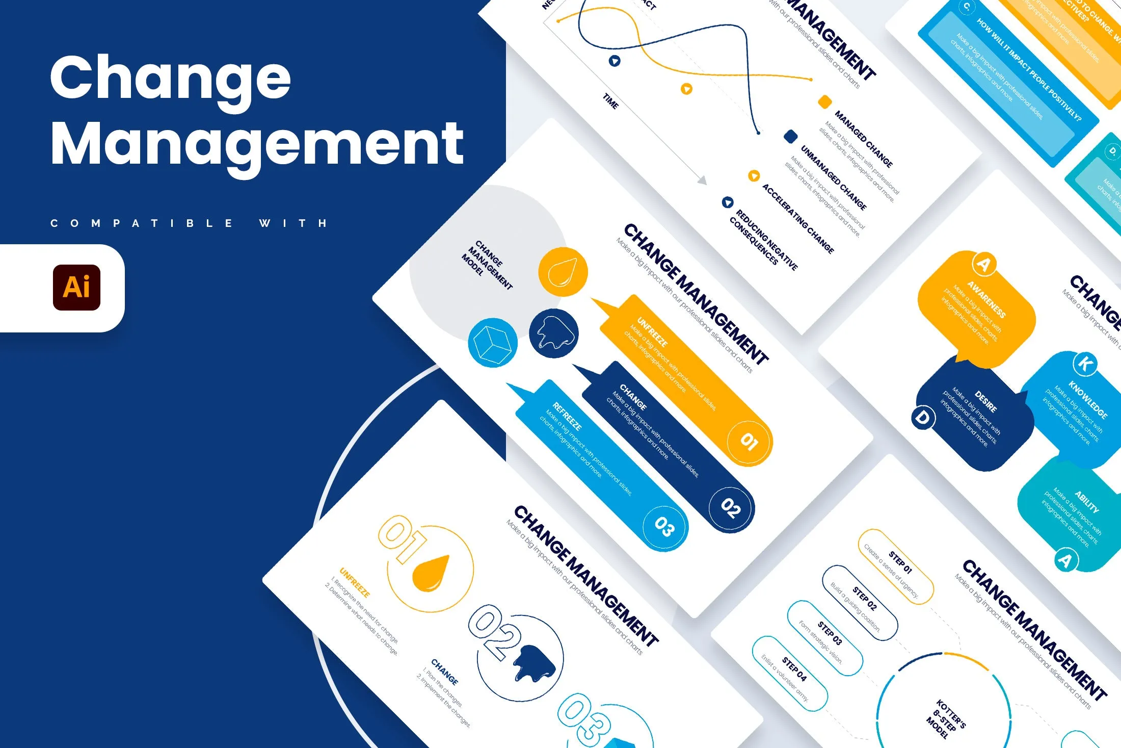 Change Management Illustrator Infographic Template