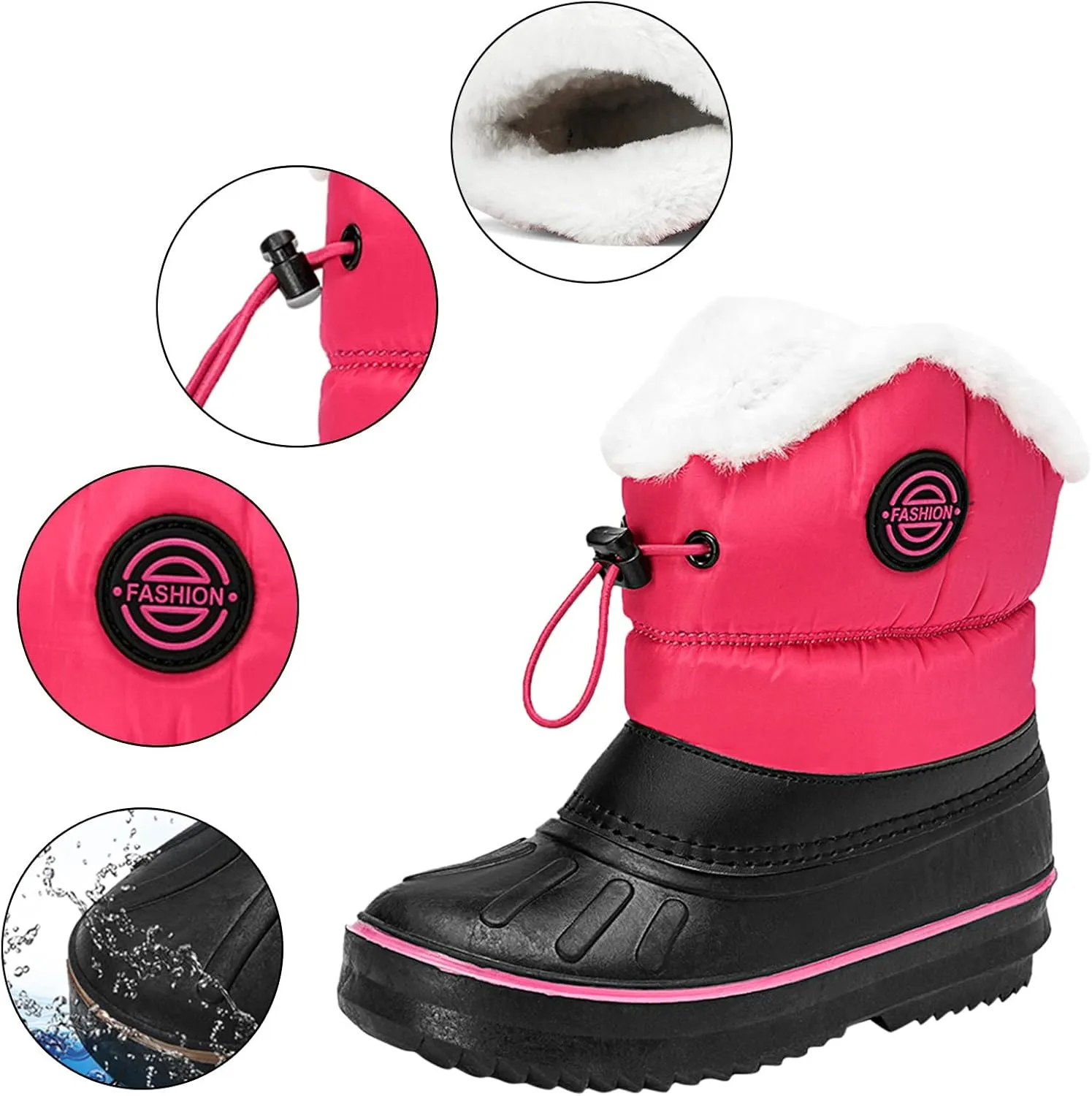 Children Shoes Snow Boots Girls Boys Outdoor Boots Non Slip Warm Boots Cotton Snow Boots Toddler Glitter Boots Size 9