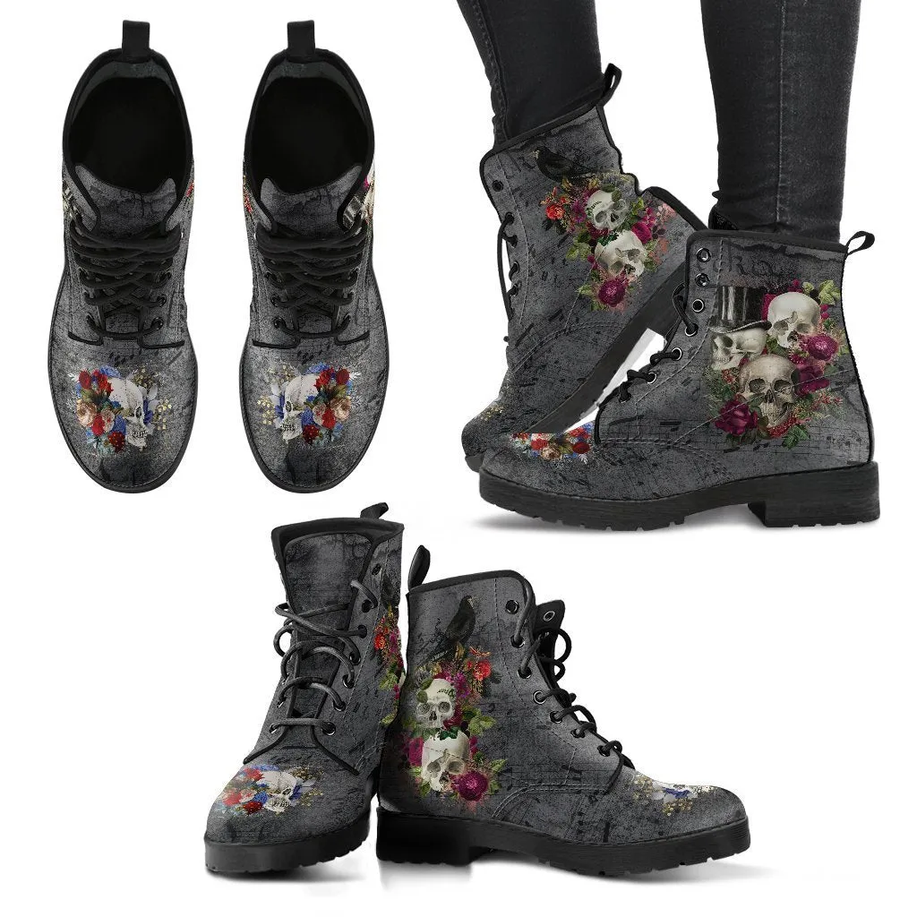 Combat Boots - Goth Shoes #22 | Vegan Leather Lace Up Boots Women, Custom Shoes