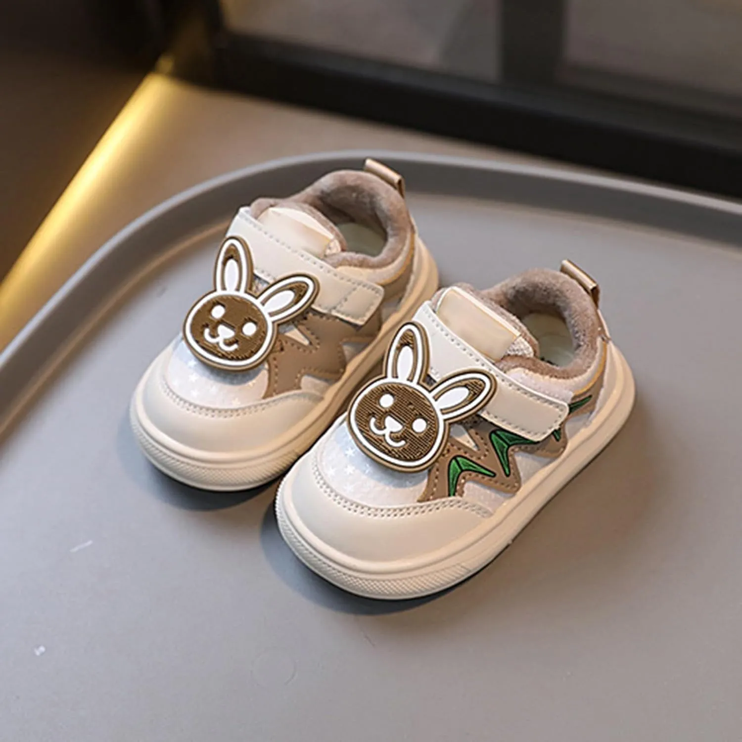 Cute Bunny Sneakers for Infant Girls Boys, Baby Toddler Flat Walking Shoes Lightweight Soft Sport Shoes Toddler Girl