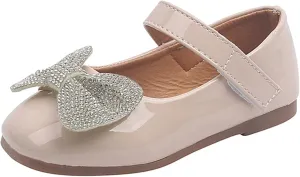 EnJoCho Toddler Walking Shoes Summer And Autumn Fashion Girls Casual Shoes Bow Rhinestones Flat Bottom Dress Shoes