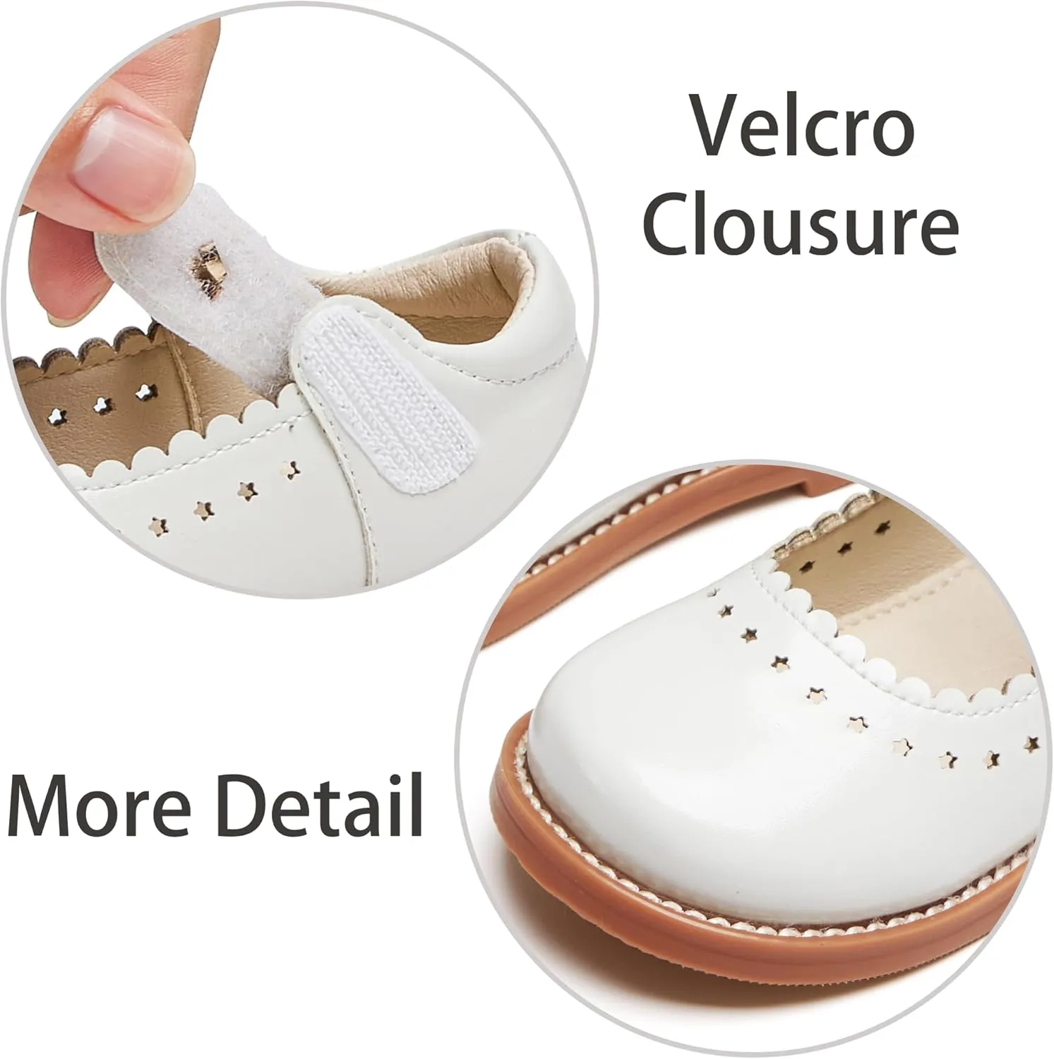 ESTINE Toddler Kids Bow School Uniform Oxford-Little Girls Flower Dress Party Shoes