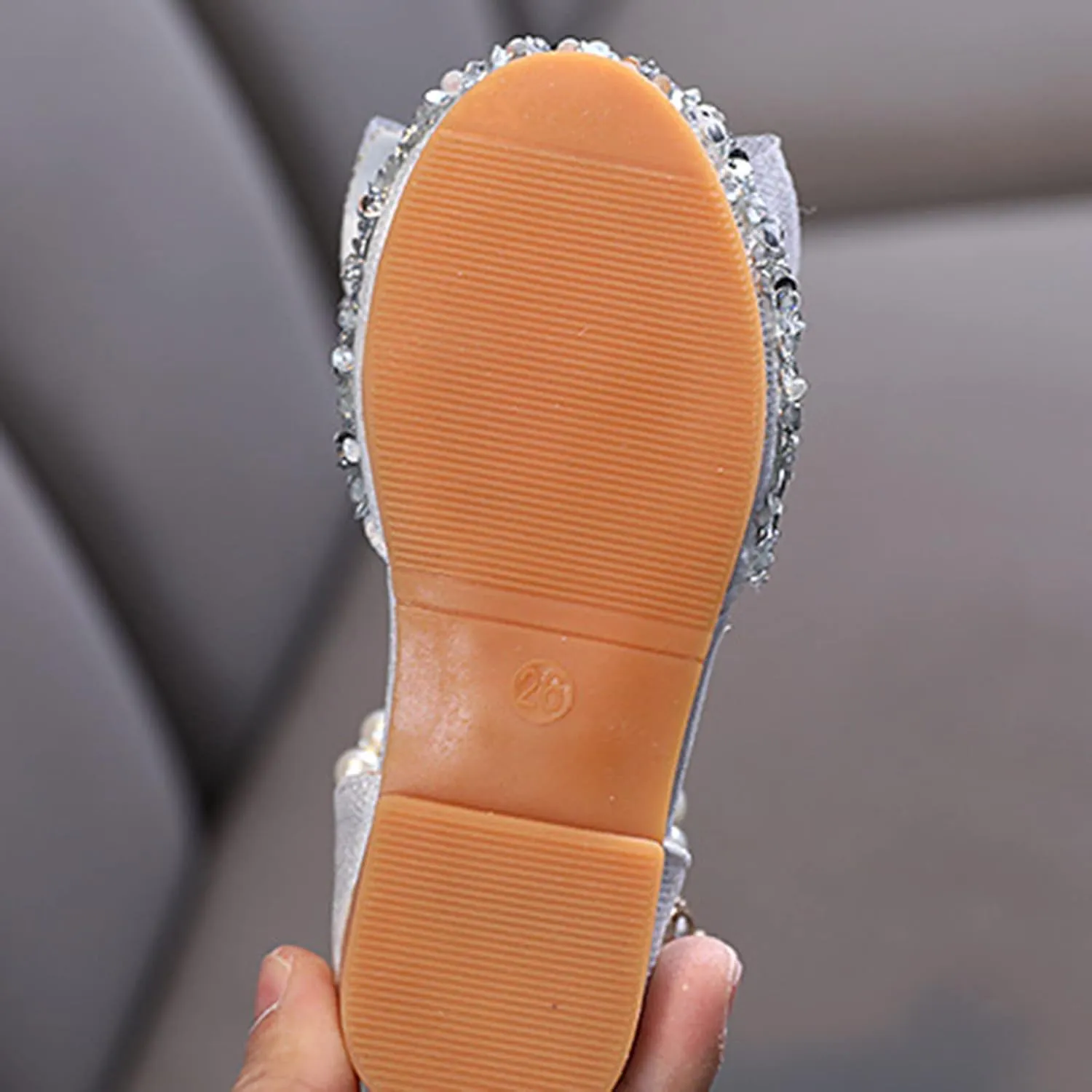 Fashion Summer Girls Sandals Dress Performance Dance Shoes Sequin Pearl Mesh Bow Buckle Summer Shoes for Toddler Girls (Silver, 3-3.5 Years Toddler)