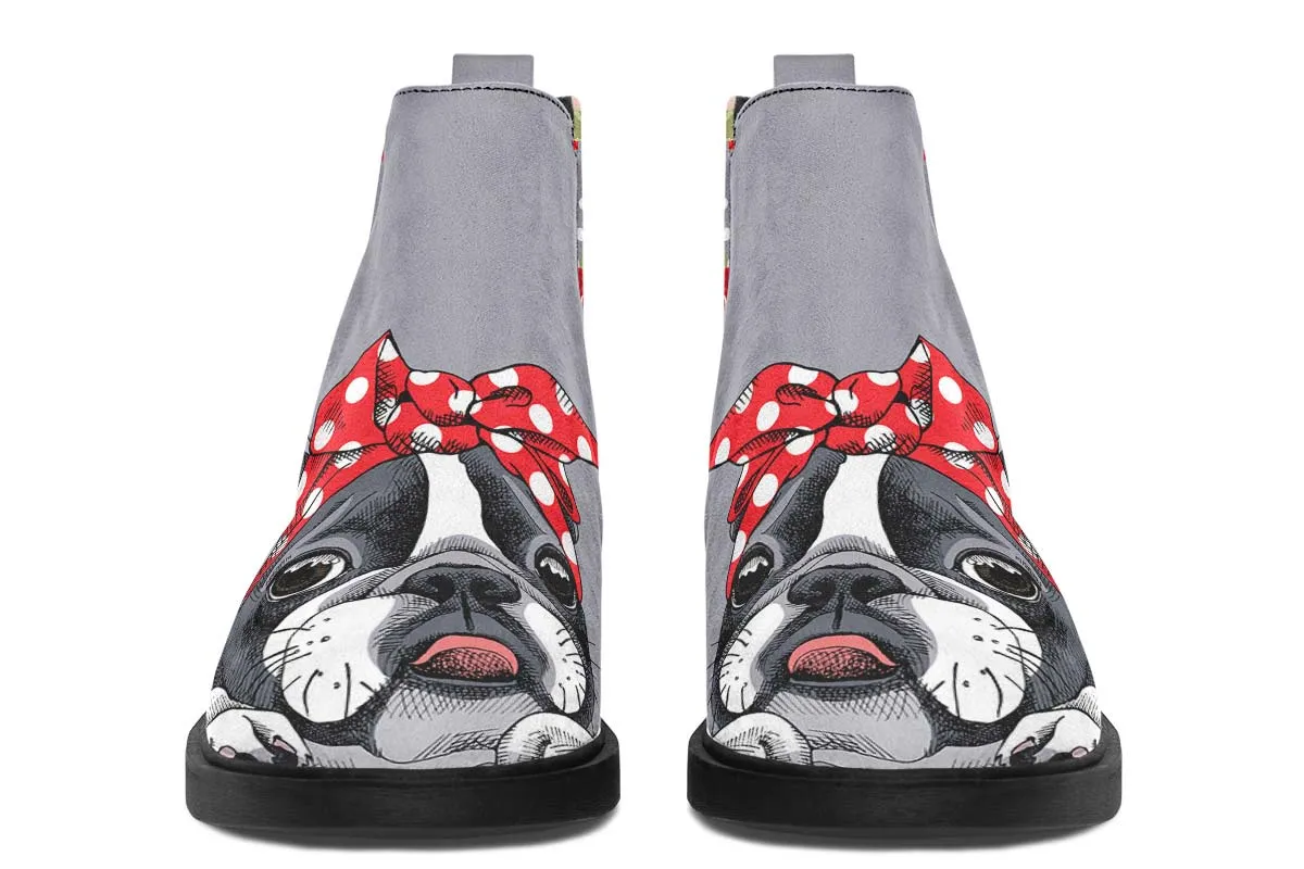 Floral Boston Terrier Neat Vibe Boots
