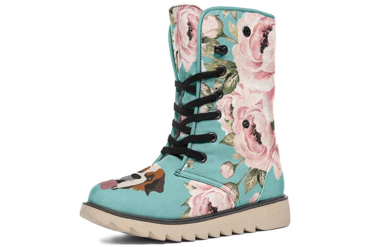 Floral Saint Bernard Polar Vibe Boots