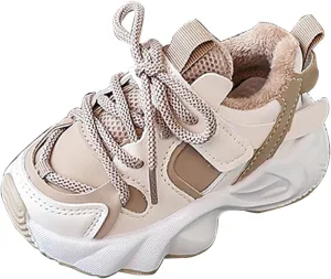 Fr Lined Winter Chunky Sneakers for Girls Kids Fashion Warm Cozy Fleece Lined Comfortable Girls Sneaker Shoes Size 12