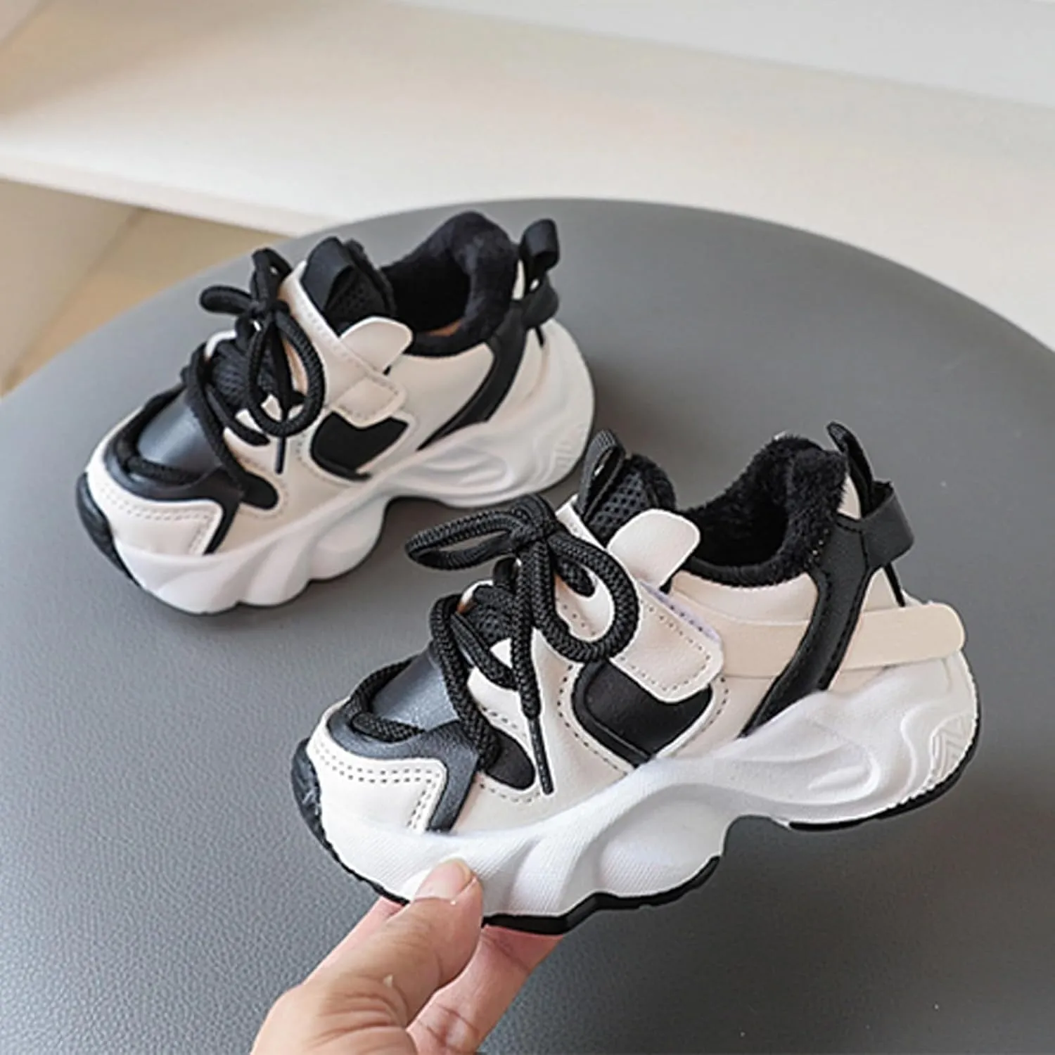 Fr Lined Winter Chunky Sneakers for Girls Kids Fashion Warm Cozy Fleece Lined Comfortable Girls Sneaker Shoes Size 12