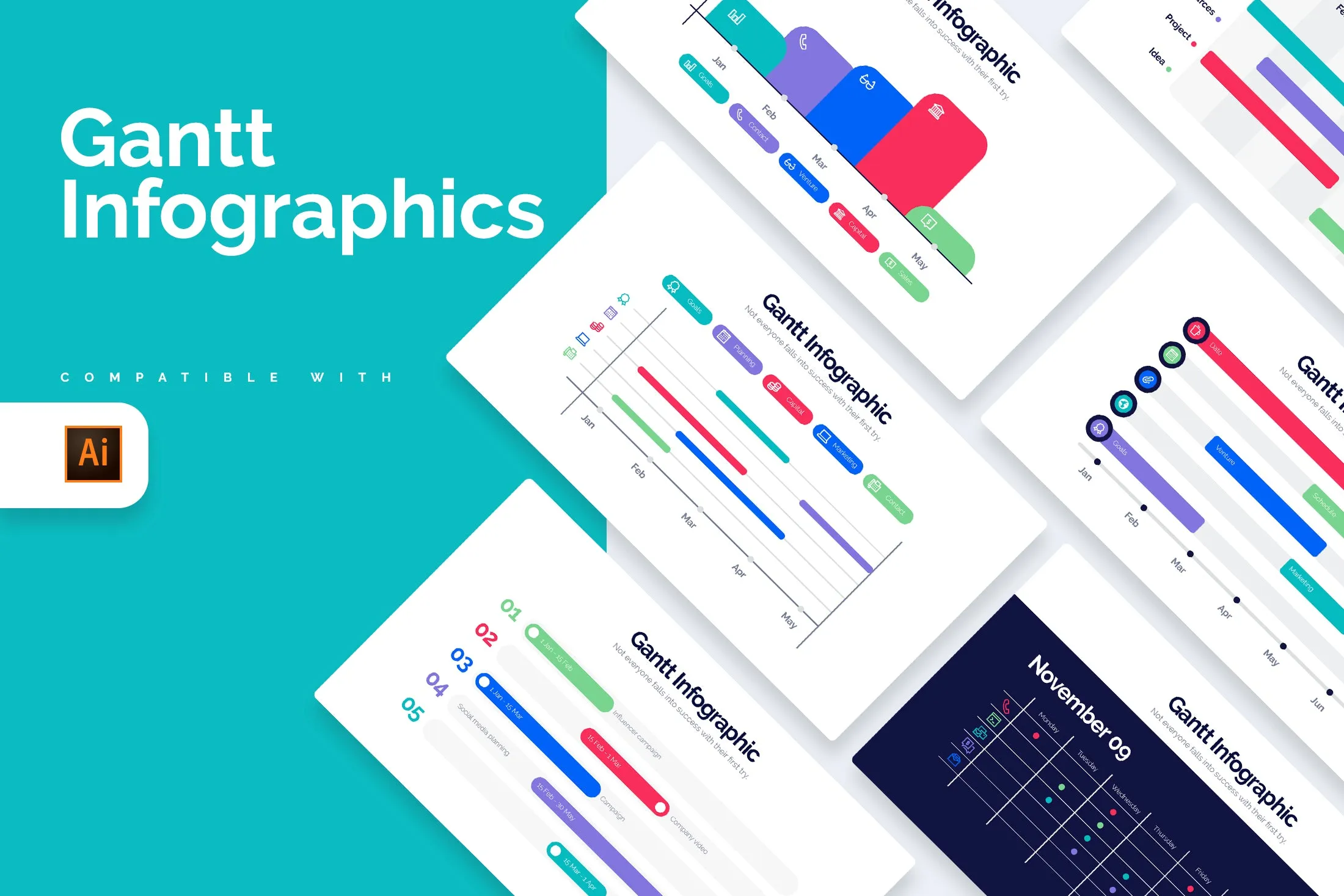 Gantt Illustrator Infographics