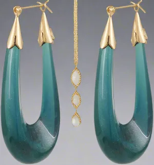 Gas Bijoux Blue Ecume Collection Hoop Earrings