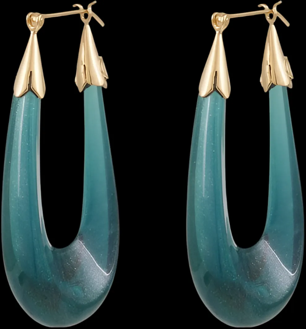 Gas Bijoux Blue Ecume Collection Hoop Earrings