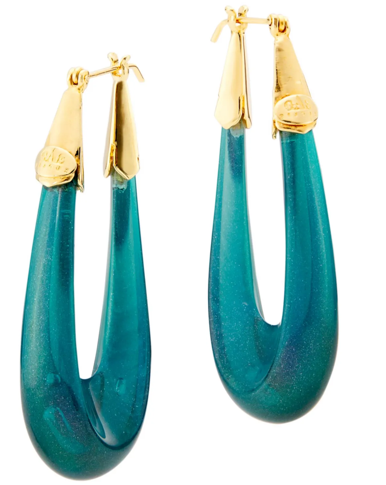Gas Bijoux Blue Ecume Collection Hoop Earrings