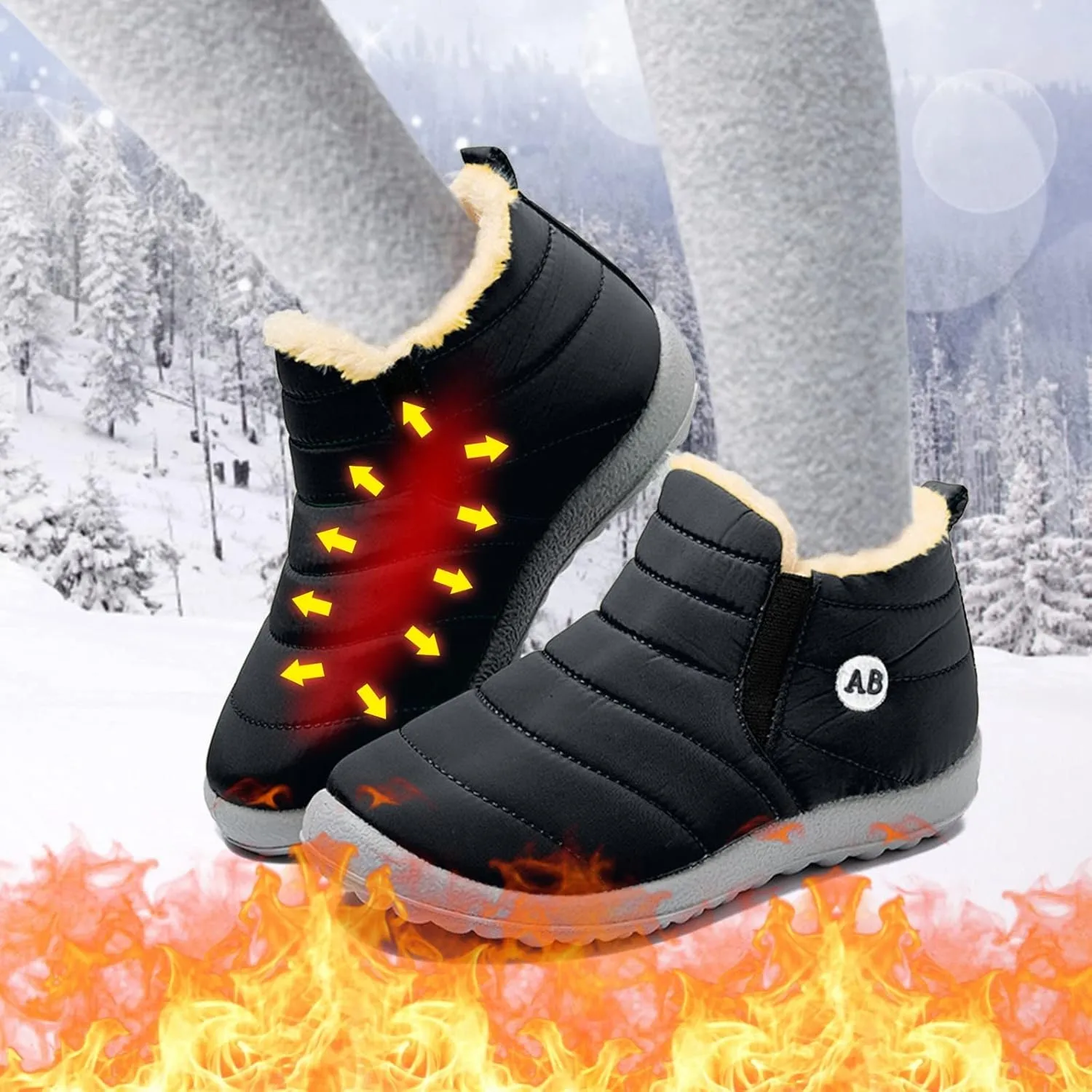 Girl Fall Boots Size 11 Childrens Winter Fleece Childrens Boots Flat Splashing Girls Shoes Boots Size 11