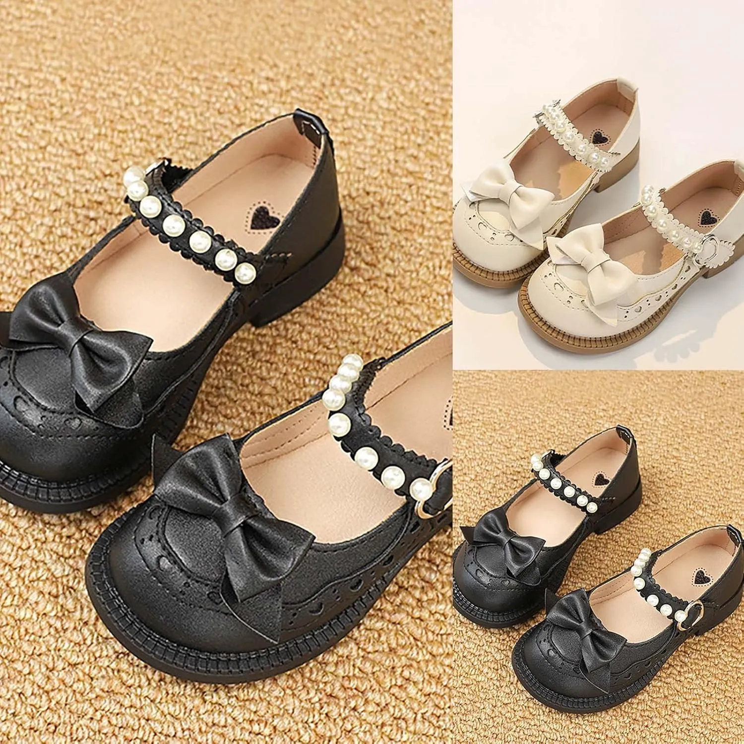 Girls Bowknot Dress Shoes Wedding Leather Princess Shoes Pary School Shoes Lightweight Sandals Wedges for Kids