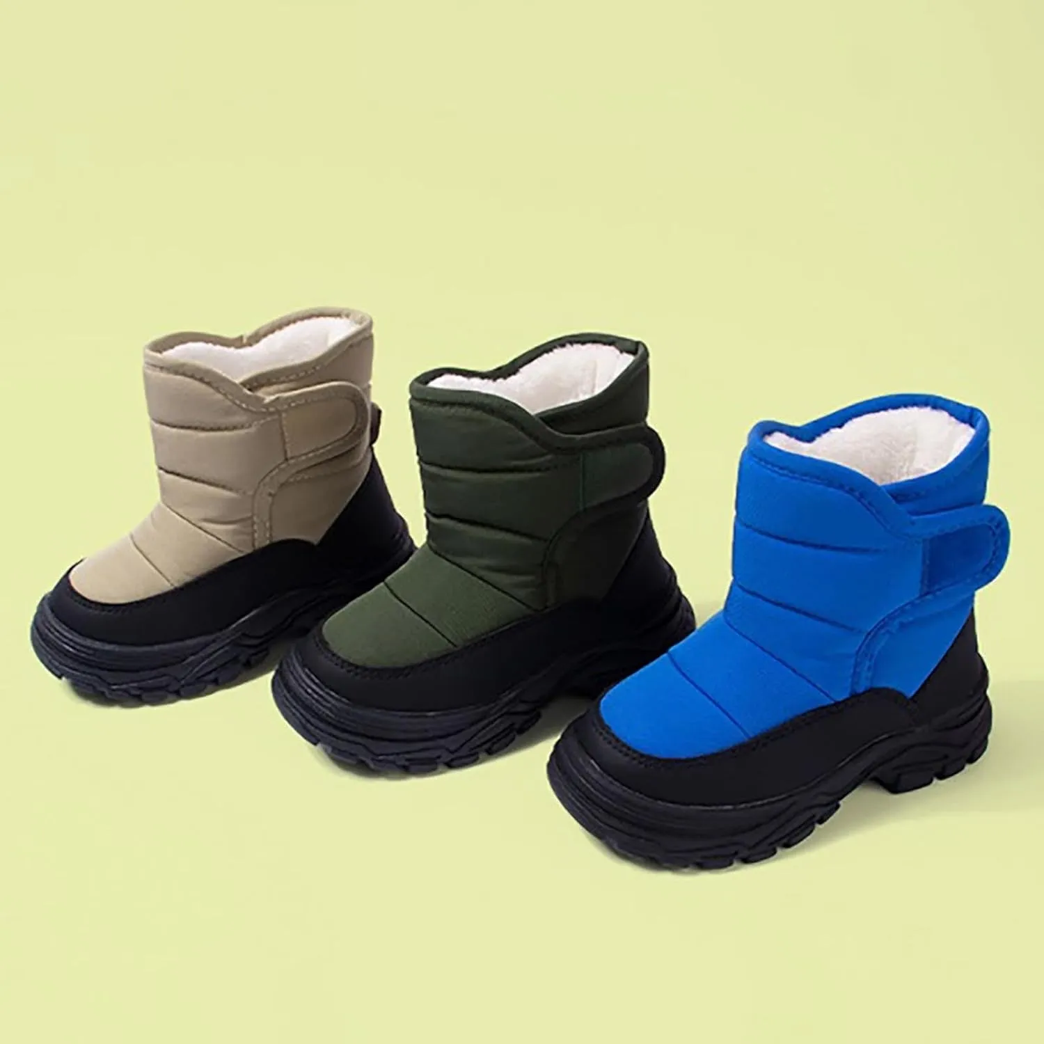 Girls Boys Fleece Lined Snow Ankle Booties Baby Water Proof Breathable Ski Shoes Kids Winter Warm Low Cut Boots