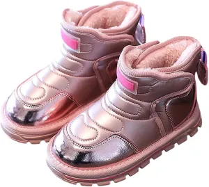 Girls Boys Snow Ankle Booties Kids Winter Comfortable Fleece Lined Ski Shoes Baby Water Proof Knee High Boots