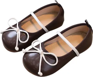 Girls Dress Shoes Flower Toddler Kids Mary Jane Ballet Flats Bow Wedding Party Communio Shoes for Toddler Girls