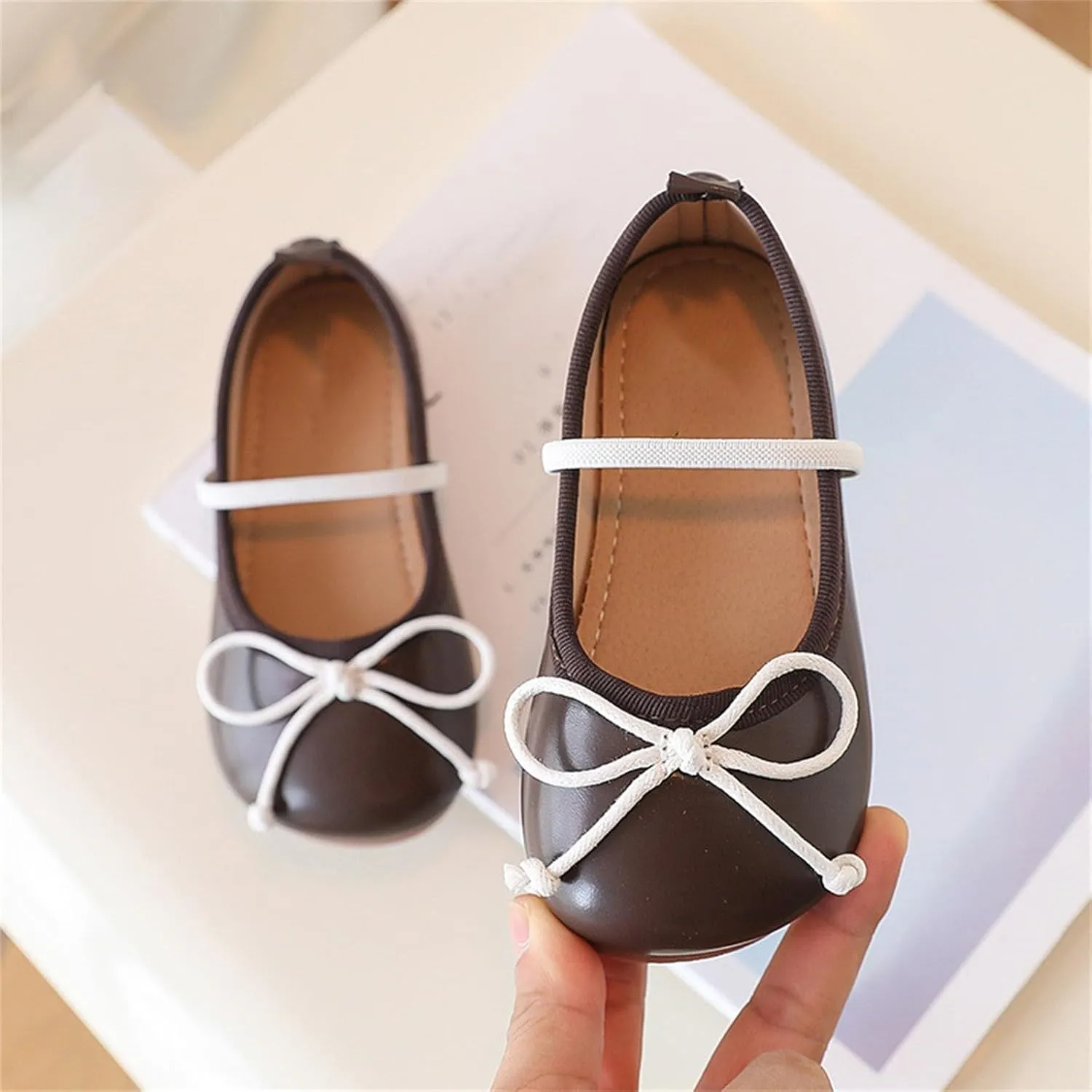 Girls Dress Shoes Flower Toddler Kids Mary Jane Ballet Flats Bow Wedding Party Communio Shoes for Toddler Girls