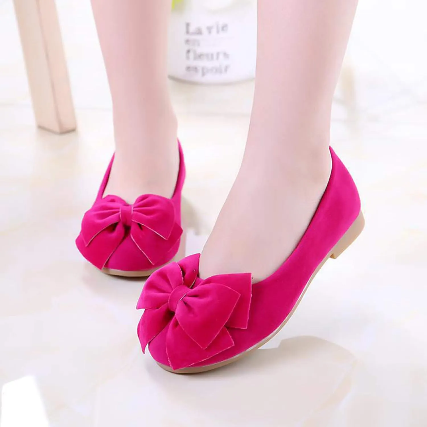 Girls Dress Shoes Mary Jane Princess Shoes Girls' Flats Glitter Low Heels Flower Wedding Party Footwear for Toddler Little/Big Kid