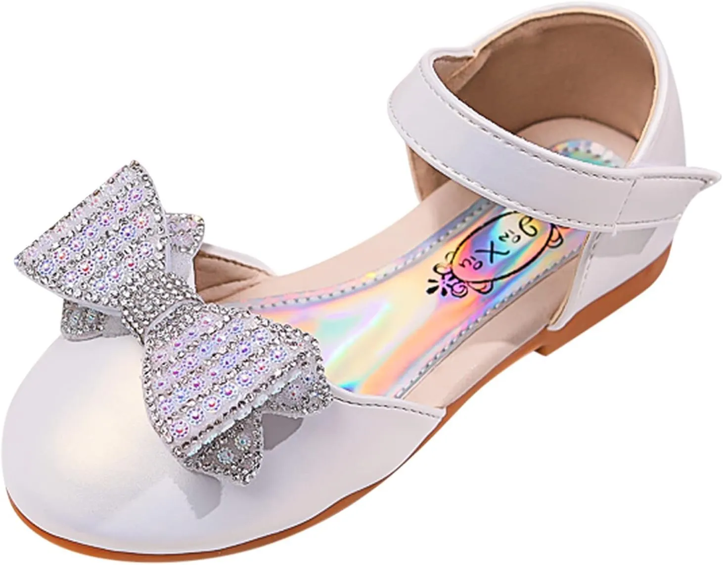 Girls Kids Bow Pearl Sequins Sandals Cap Toe Ankle Strap Wedding Birthday Shoes Baby Girl Summer ow Heel Shoes