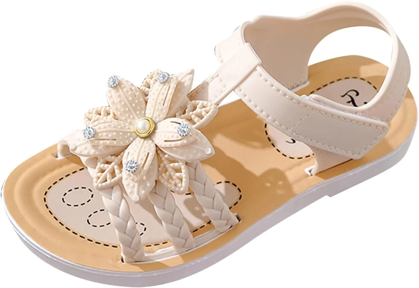 Girls Kids ink Rubber Sandals Soft Flat Flower Summer Shoes Strap Non Slip Shower Water Sandals Childrens Fashion