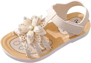 Girls Kids ink Rubber Sandals Soft Flat Flower Summer Shoes Strap Non Slip Shower Water Sandals Childrens Fashion